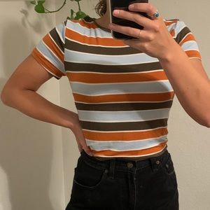 cropped striped top